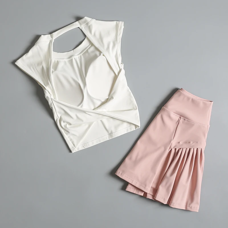 

Running sports suit for women in summer 2025 new badminton fitness quick drying clothes professional morning jogging yoga suit