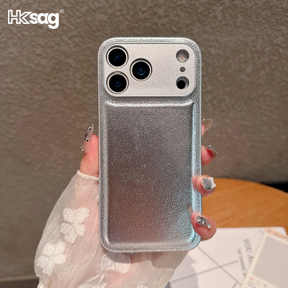 Роскошный кожаный бронированный чехол с рисунком личи для iPhone 17, 16, 15, 14, 13, 12, 11 Pro Max Plus XR XS X 7 8 SE, противоударный жесткий чехол