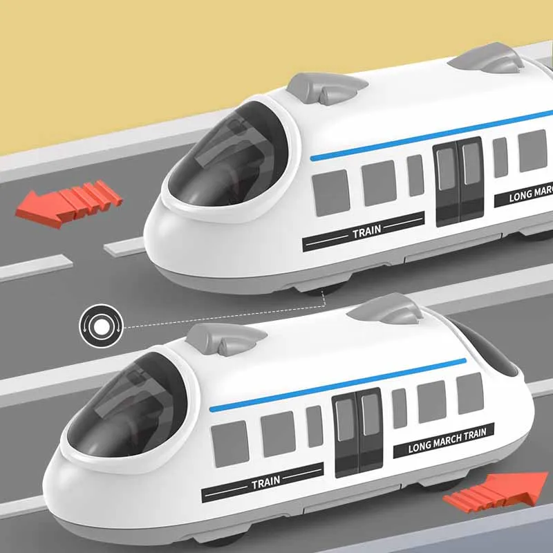 Giocattoli del treno a doppia estrazione per bambini simulazione treno ferroviario ad alta velocità modello giocattolo treno del fumetto inerzia giocattoli per auto regali per ragazzi