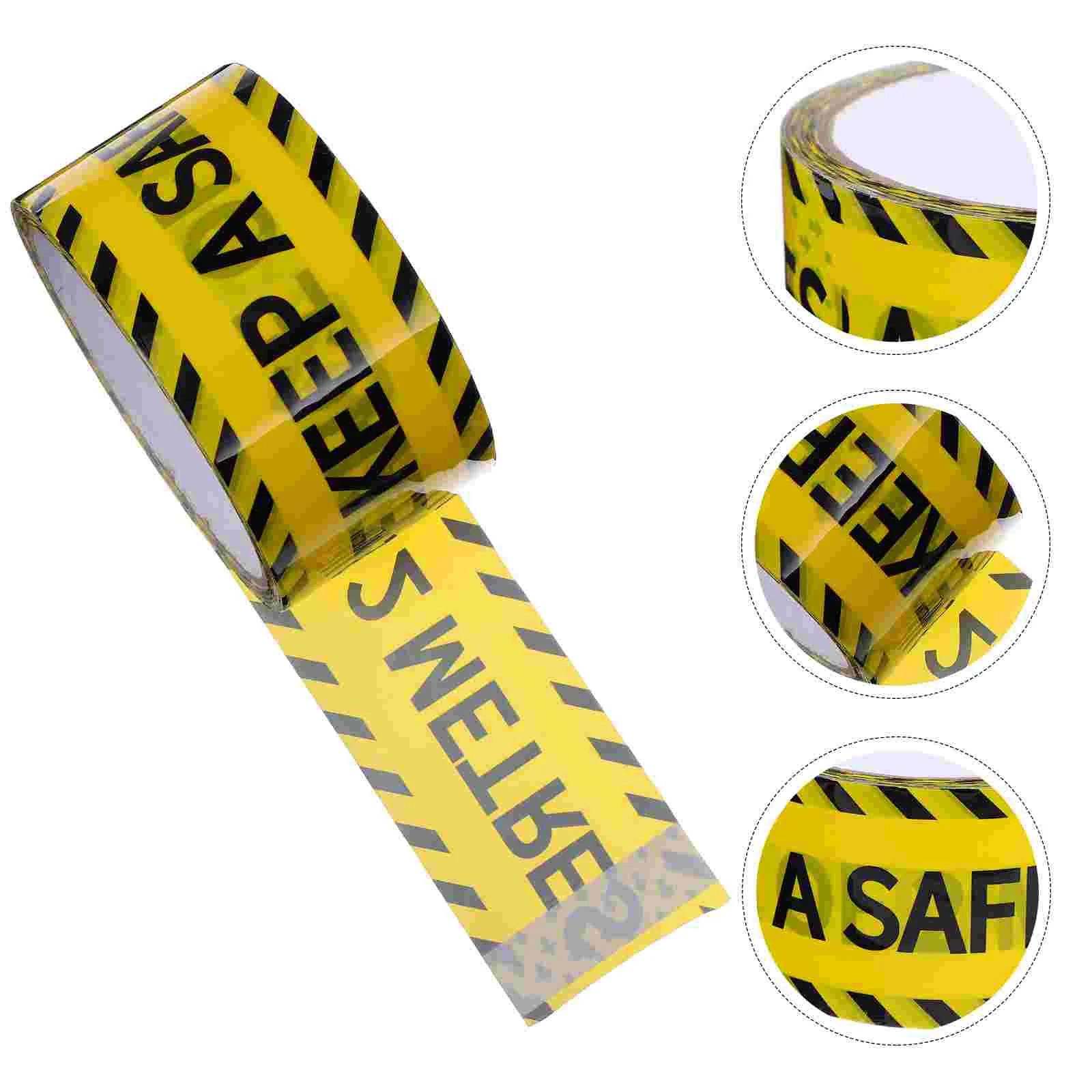 Adhesive Tape Birthday Party Decoration Floor Decals Road Engineering Caution Bopp Warning DIY Barrier Black Letters