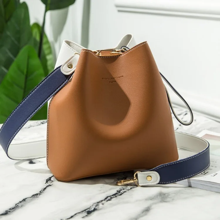 2024 Summer New Bucket Bag Ladies Handbags Fashion Korean INS Large Capacity Tote Bag Contrast Color Casual Shoulder Bags Purses