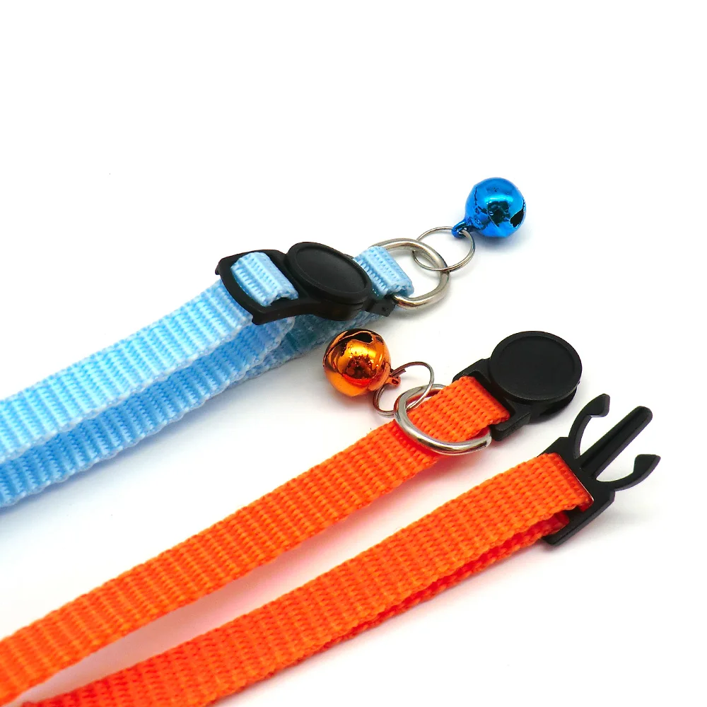 Großhandel 24Pcs Sicherheit Casual Einfarbig Neck Strap Mode Gehen Außerhalb Haustier Katze Hund Kragen Mit Glocke Zarte – Detail 4
