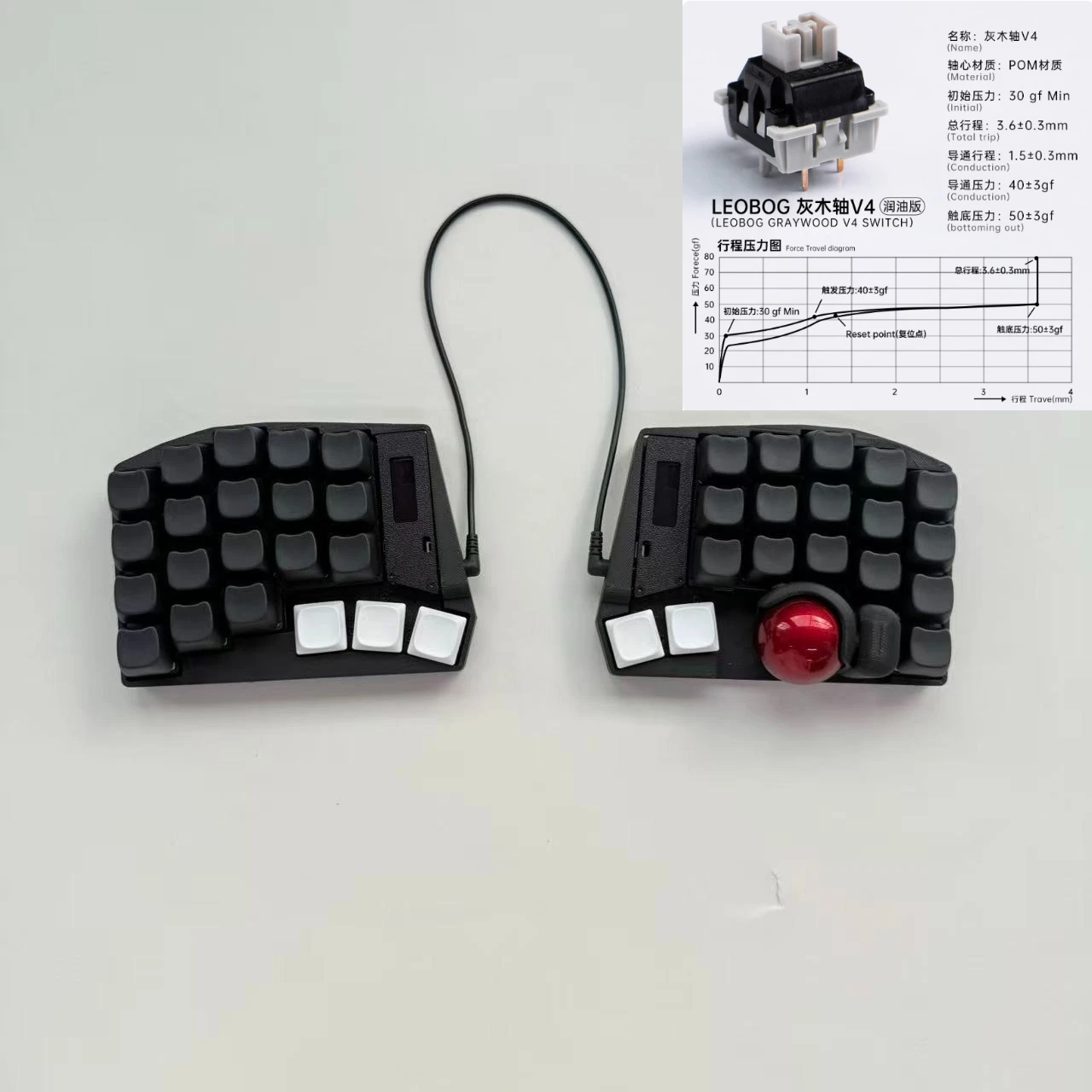 キーボード 38キー RGB 分割キーボード トラックボール ホットスワップ