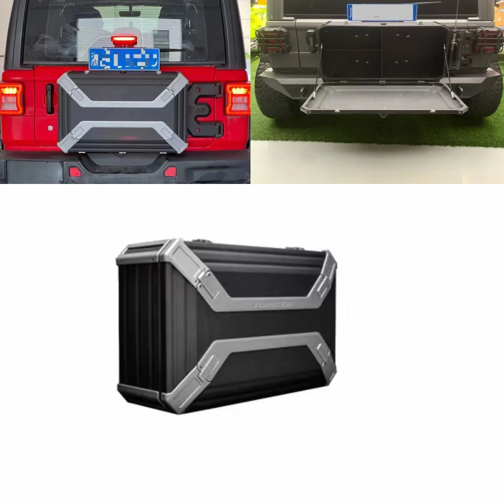 Tailgate Storage Bag Aluminum Cargo Organizer Rear Tool Box For Jeep JK & JL Camping Supplies, Cooking Tools