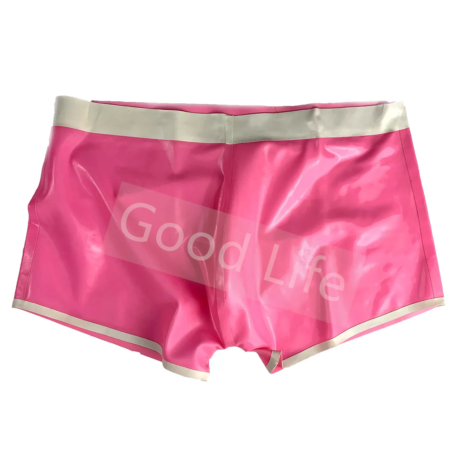 

Мужские шорты из натурального латекса, латексные фетиш-мужские боксеры ручной работы с белой отделкой, латексные сексуальные резиновые боксеры, шорты для косплея, наряд для вечеринки