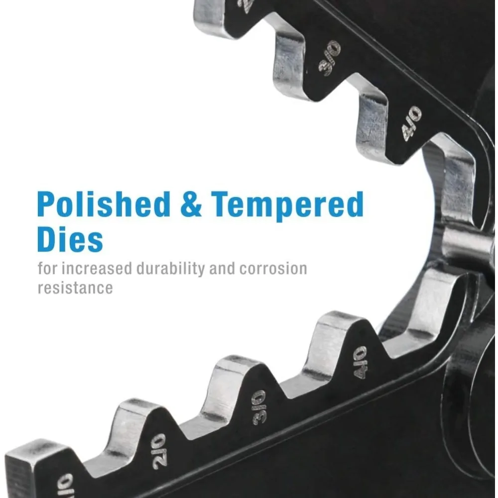 Heavy Duty Battery Cable Lug Crimping Tool for 1/0 to 4/0 Gauge, Ergonomic Anti-Slip Handle, Durable Steel Construction