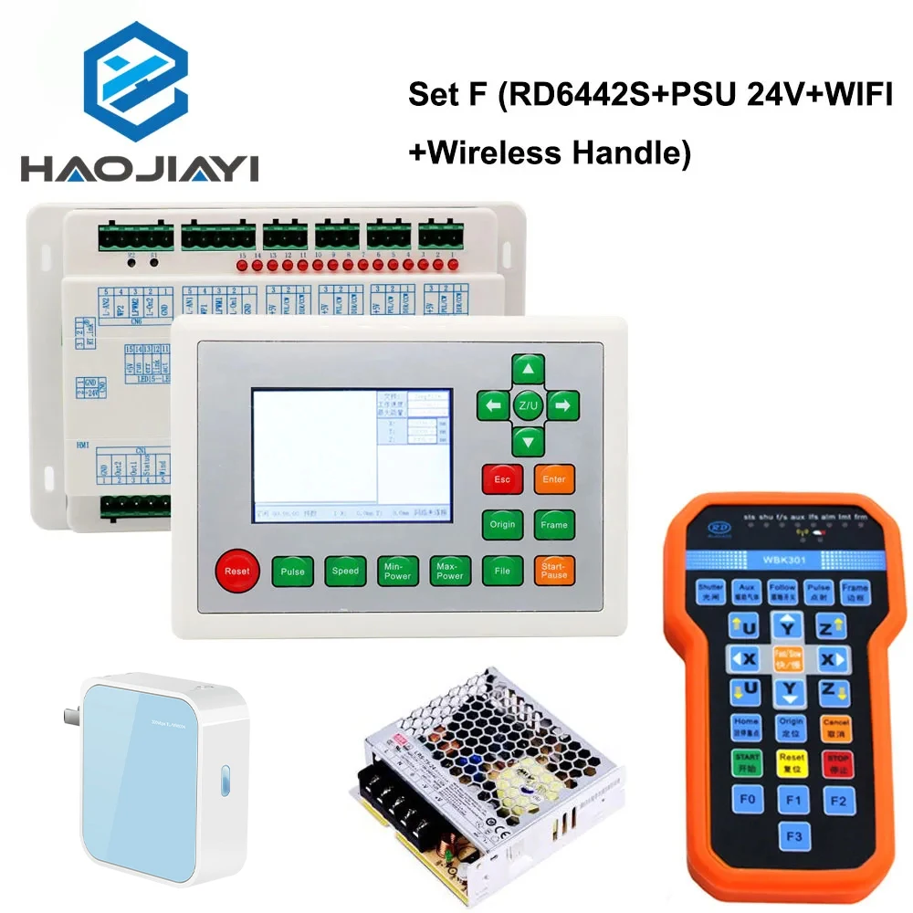 

HAOJIAYI Ruida RDC6442G RDC6442S DSP Laser Controller Panel PSU WIFI Handle for Co2 Laser Engraving Cutting Machine