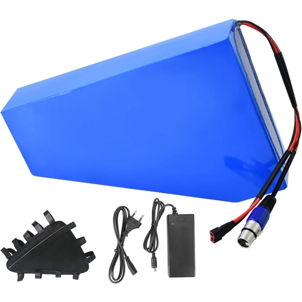 

36 В, 60 В, 72 В, 48 В, 20 Ач, литиевая батарея для электронного велосипеда с зарядным устройством и подвесной сумкой, треугольная конструкция, совместимая с двигателем 0-3000 Вт