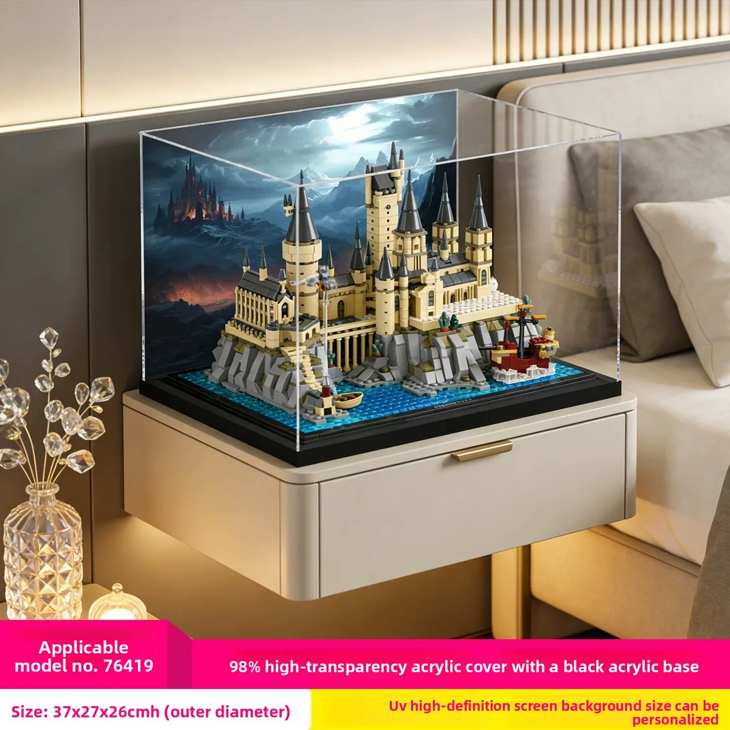 For LEGO 76419 Hogwarts Castle Premium Acrylic Display Case, Crystal Clear Dustproof Showcase
