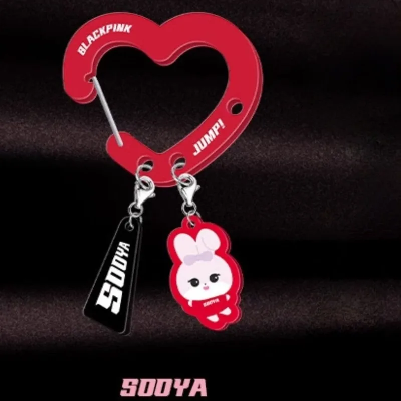 Black Pink Lovely Acrylic Fan‑themed Merchandise Cute Decorative Carabiners Trendy Keychains and Bag Daily Matching view 5