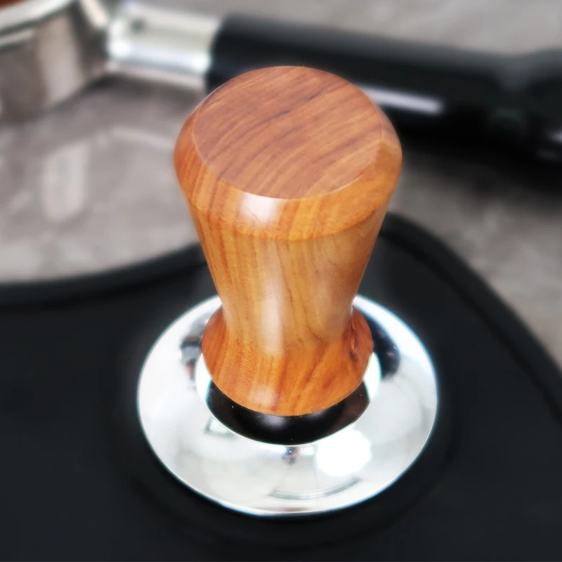 51/53/58mm Espresso Coffee Tamper Spring-loaded Calibrated Tamper with Premium Stainless Steel Walnut Wooden Handle Tamper