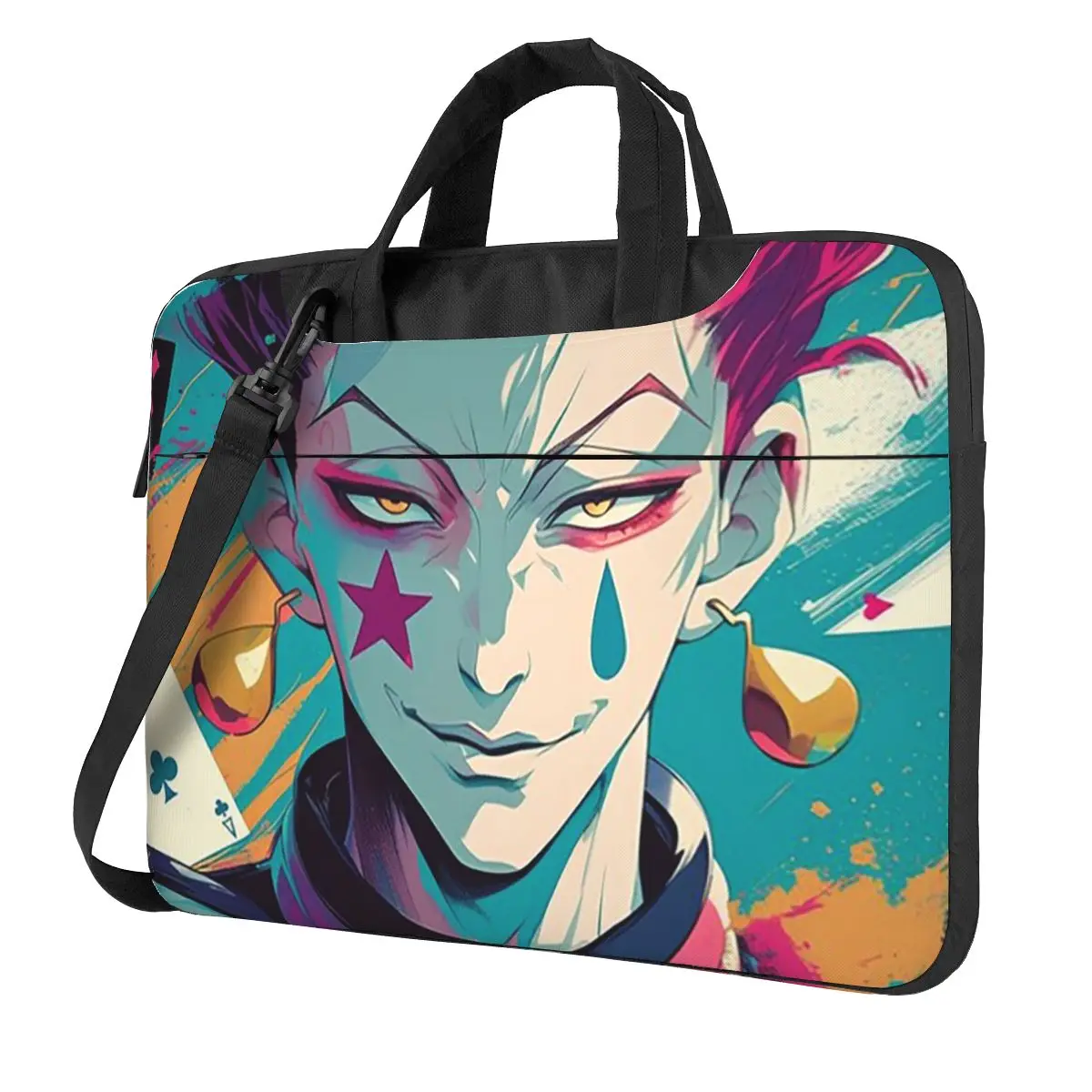 Anime Hisoka Hunter X Hunter Magical Joker Crossbody Laptop Bag Case  13 14 15.6 Inch Notebook Pouch for Macbook Pro Lenovo