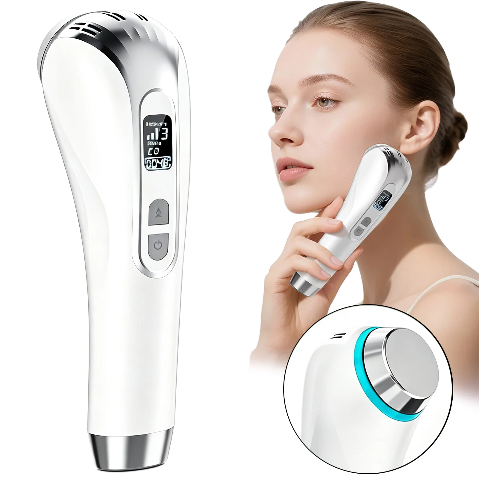 3-10Mhz Ultrasonic Facial Radio Frequency Vibration Machine Skin Tightening Lifting Wrinkle Removal Massager Beauty Face Care