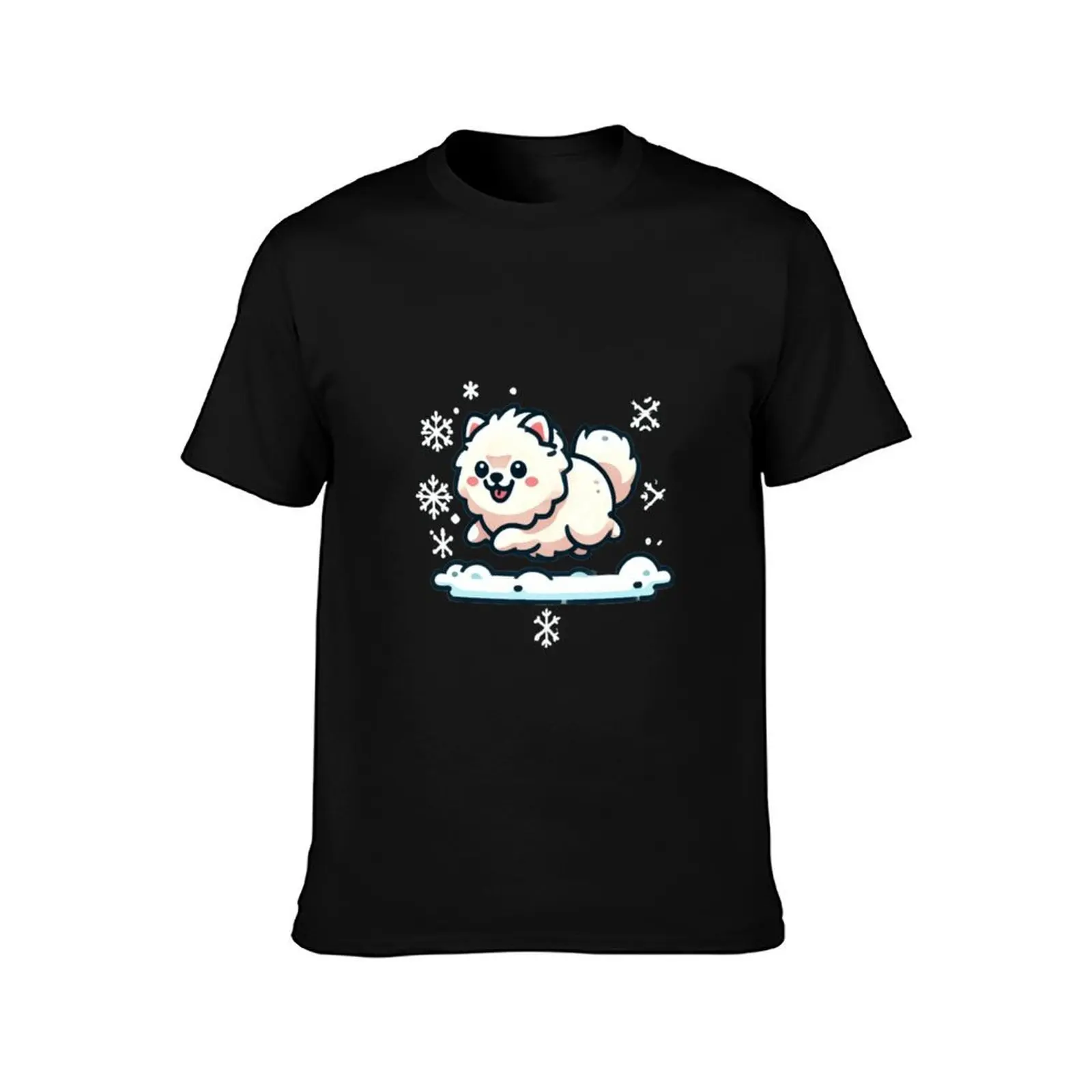 Cute Pomeranian Cartoon Style T-Shirt man t shirt luxury T-Shirt