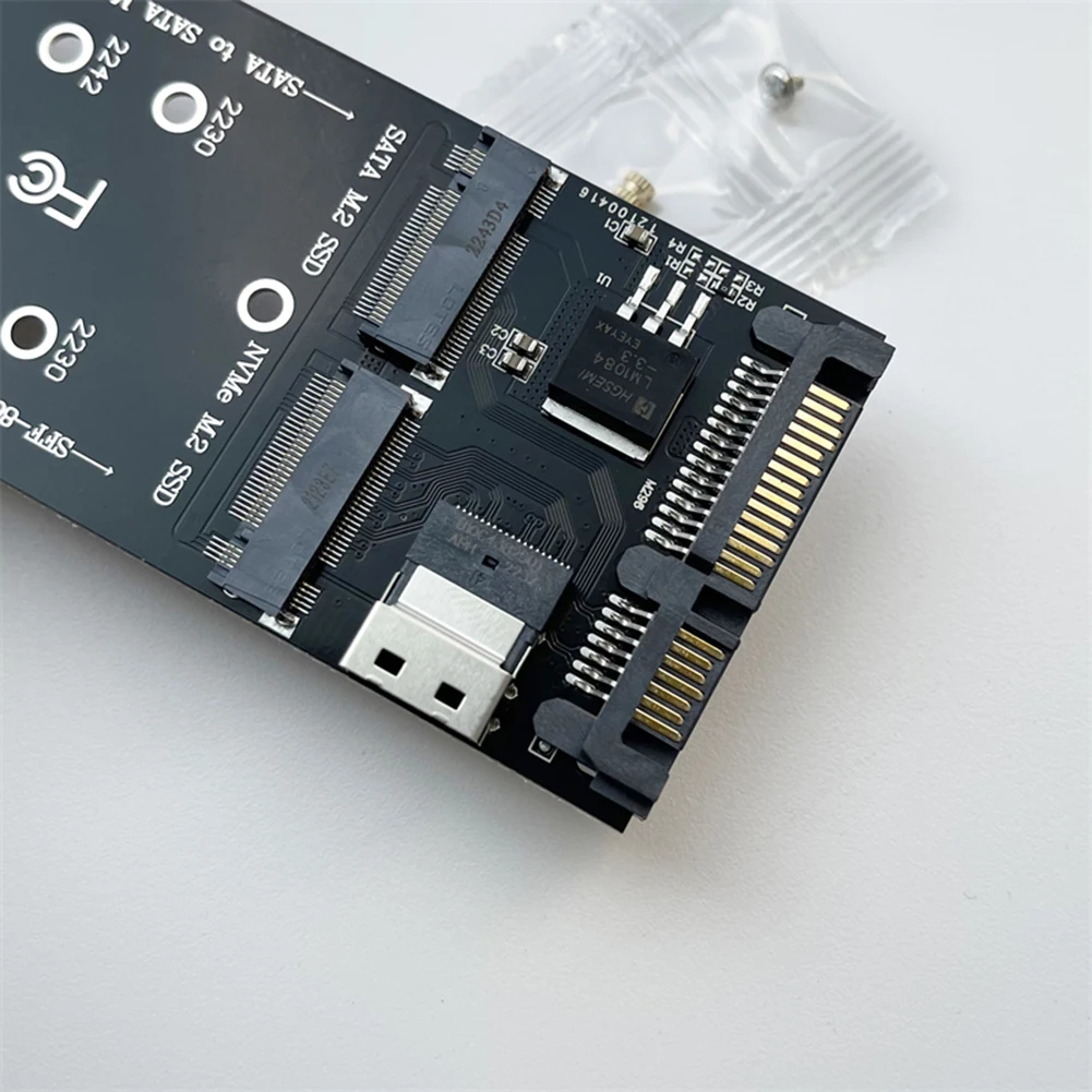 M.2 Naar SATA Adapter SFF-8654 Naar M2 NVME SSD 22Pin SATA Naar M2 Uitbreidingskaart Converter Riser Board voor Desktop PC Moederbord