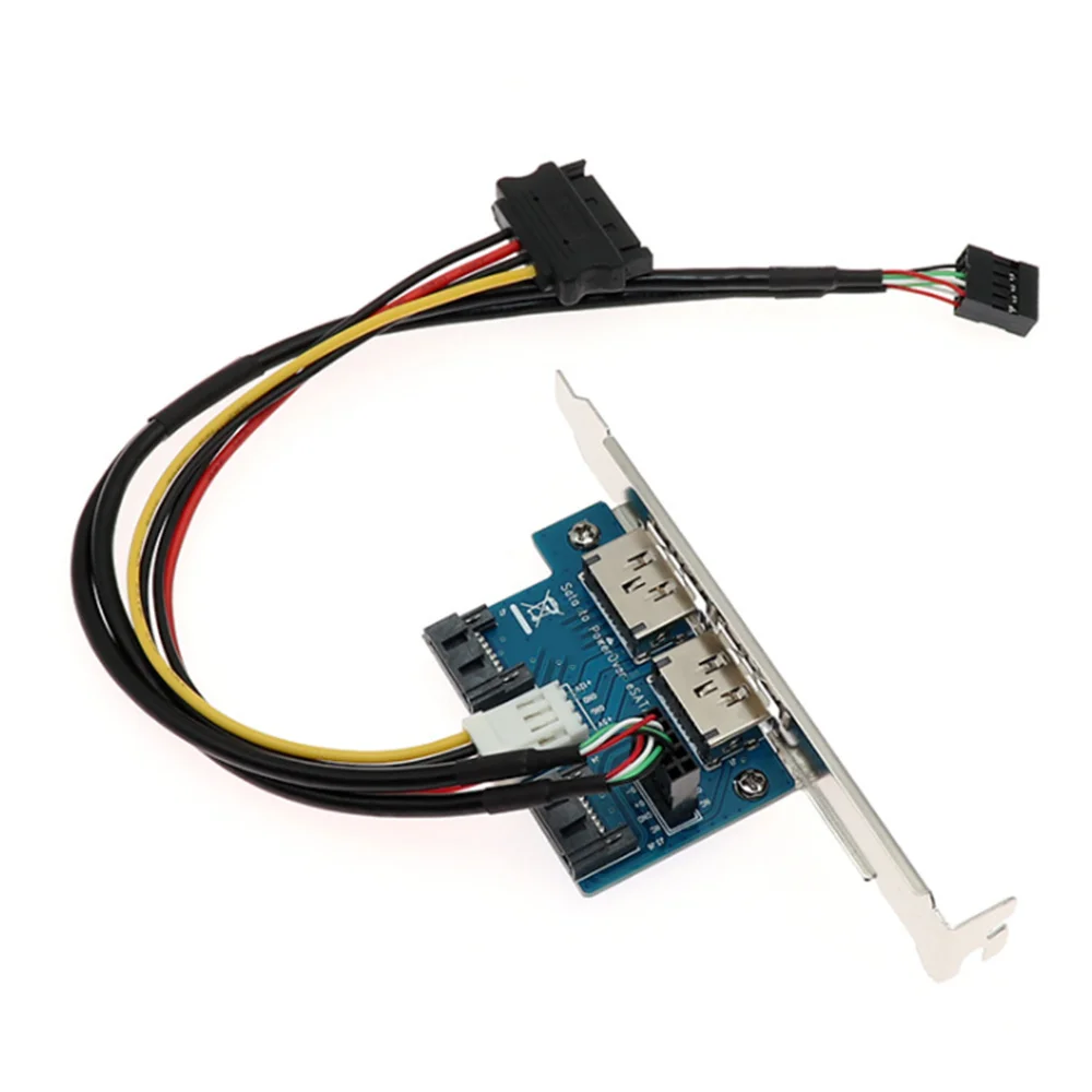 데스크탑 컴퓨터 듀얼 포트 SATA-전원 ESATAp 9 핀-USB 2.0 변환기 확장 후면 브래킷 카드