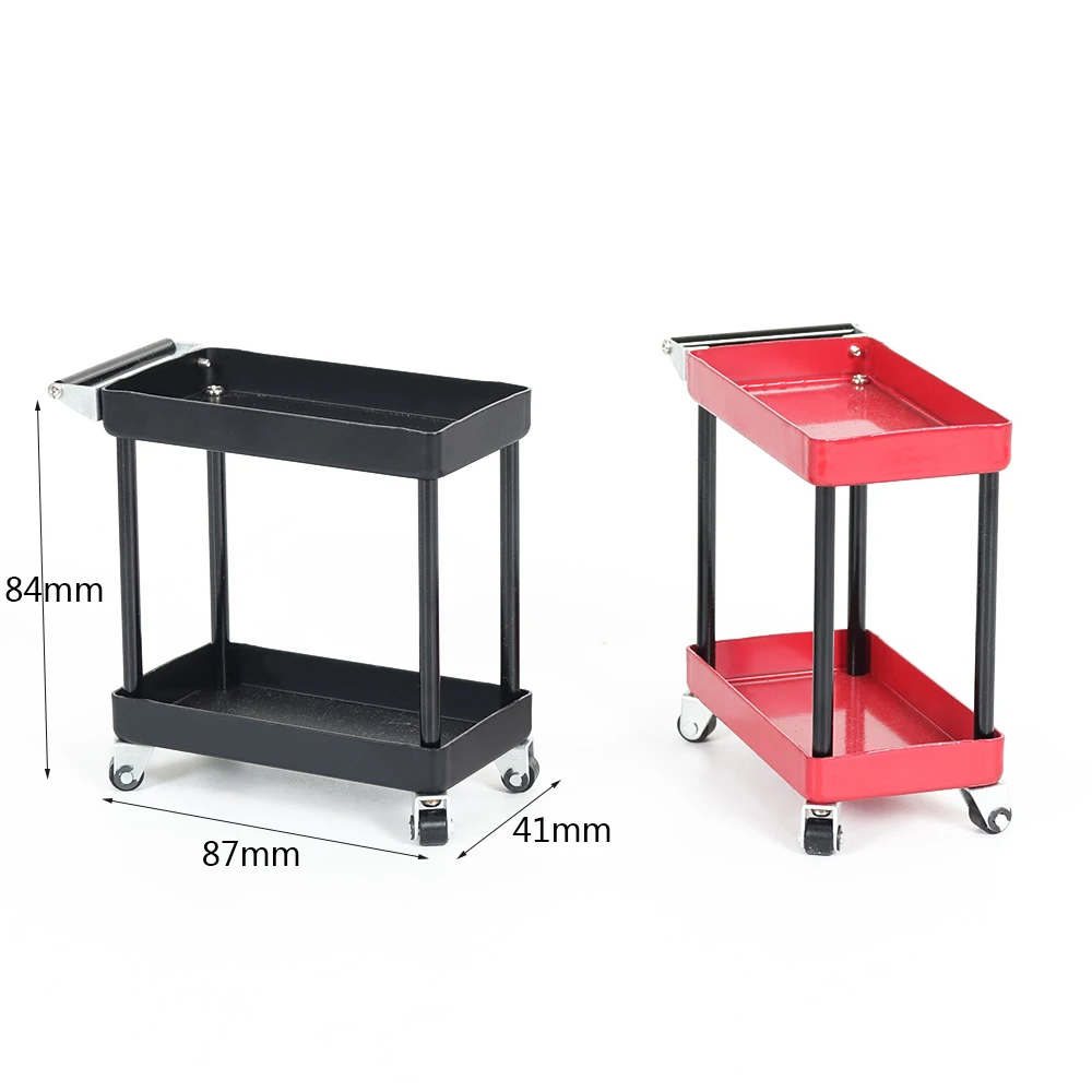 RC 1/10 Proportion Garage Series Metal 2 layer Oil Service Cart Trolley for 1:10 RC Crawler Car  TRX-4 Axial SCX10 D90