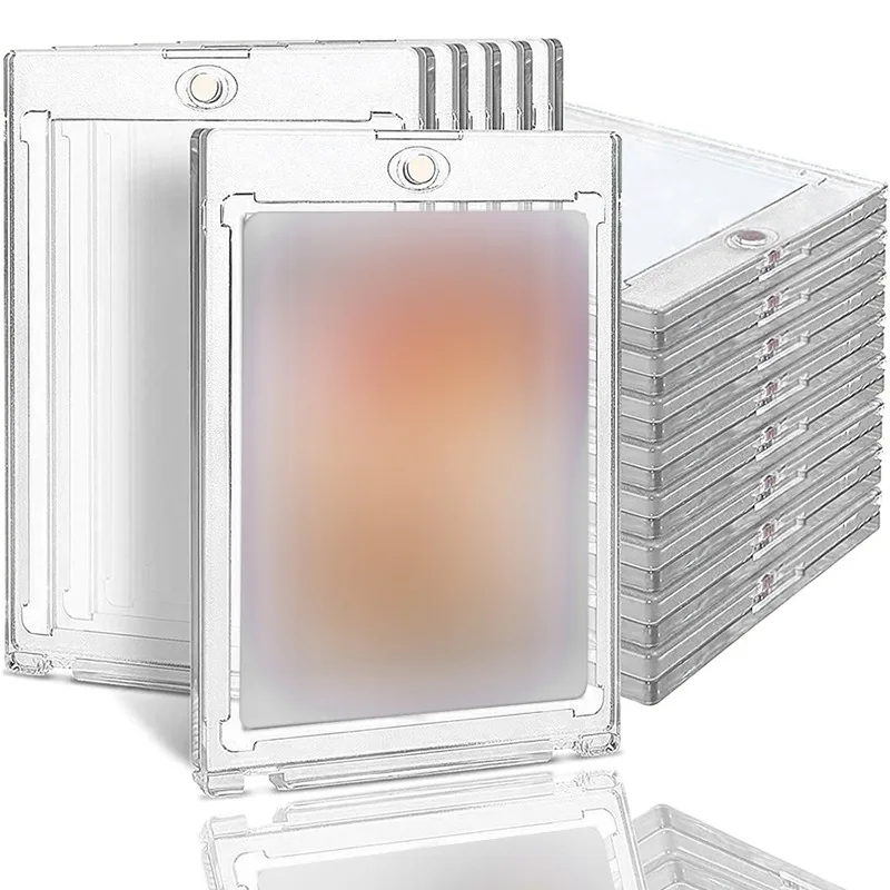 1-10 PCS Clear Card Holder Magnetic Attraction Type Gaming Sports Trading Card Display Case Kpop Idol Photo Protective Sleeves