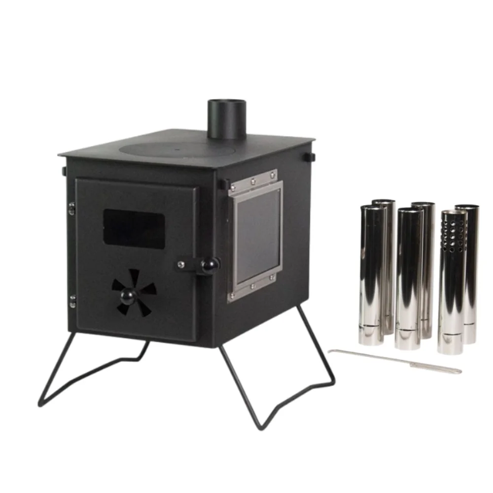 

Outdoor Wood Burning Stove Carbon Steel Camping Firewood Stove Hot Tent Fire Wood Heater Outdoor Heating Cooking Stove