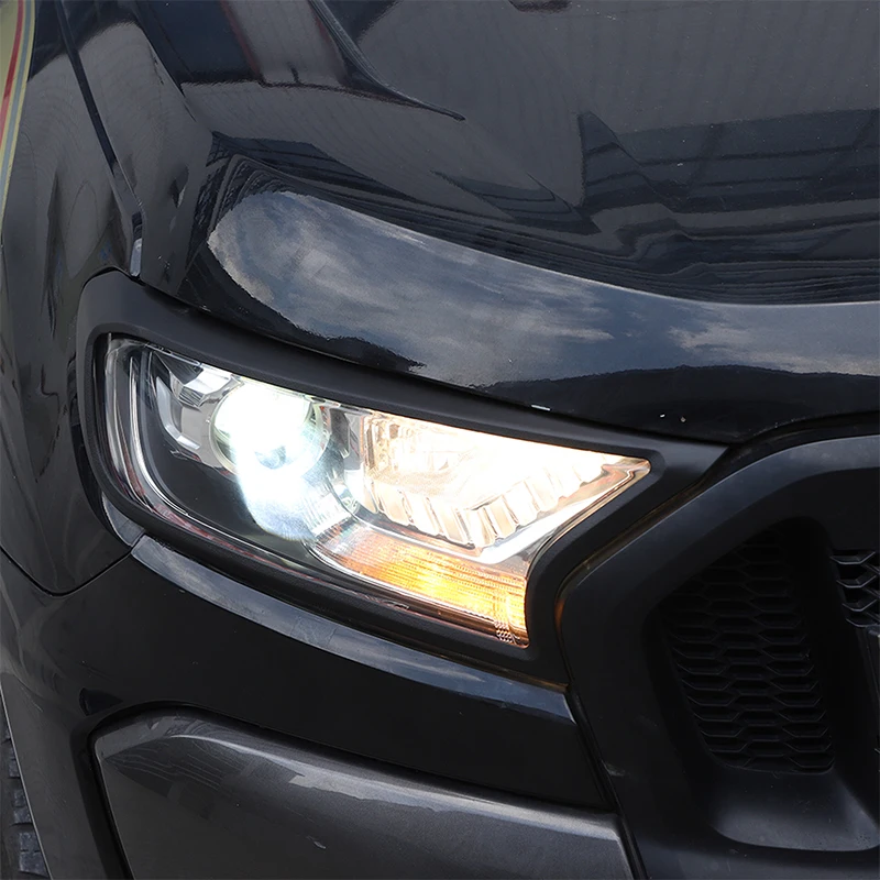 For Ford Ranger Wildtrak T6 T7 T8 2012-22 ABS Black Car Front Head Lights Headlight Lamp Cover Trim Trim Sticker Car Accessories