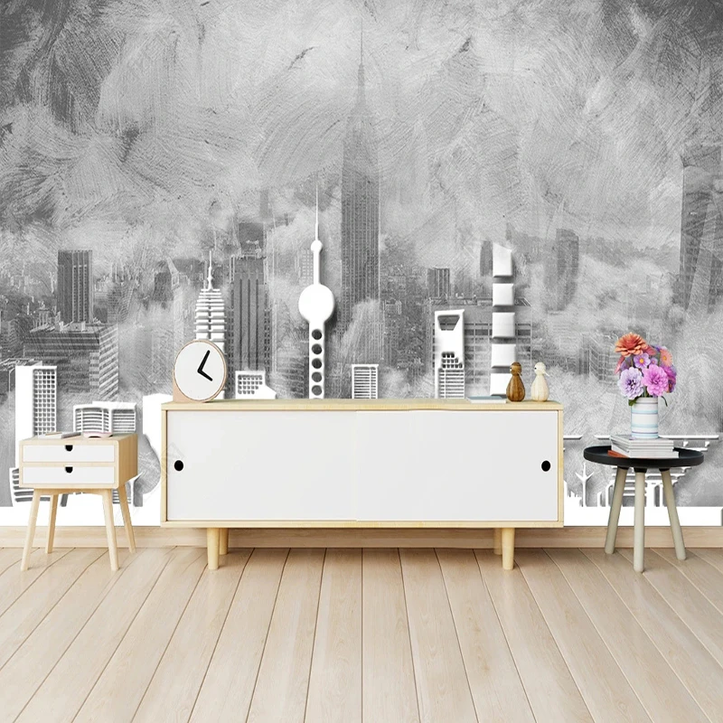 Custom 3D Wallpaper Mural Retro Abstract City Architecture Wall Painting Study Living Room Bedroom Background Home Decor Fresco