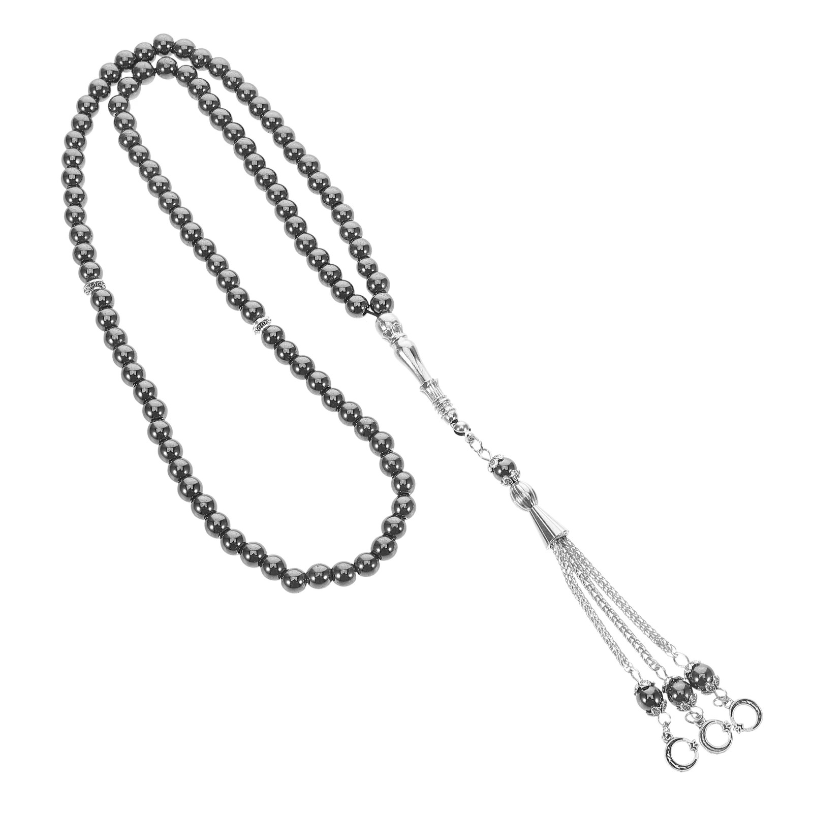 خرز صلاة مسلم من العقيق الأسود مصنوع يدويًا بسلاسة للعبادة والتأمل والاستخدام اليومي ومستلزمات الصلاة مسبحة إسلامية