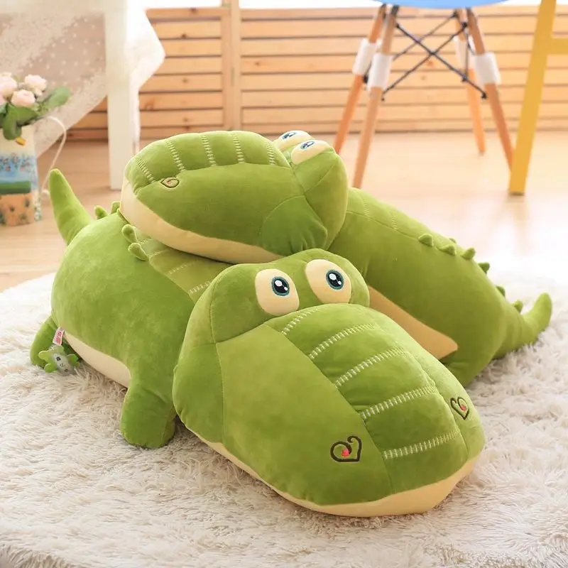 ตุ๊กตาจระเข้การ์ตูนสุดน่ารัก ตุ๊กตาตั้งโชว์ในห้อง หมอนกอดนุ่มสบาย ตุ๊กตาจระเข้ผ้าพลัฌ