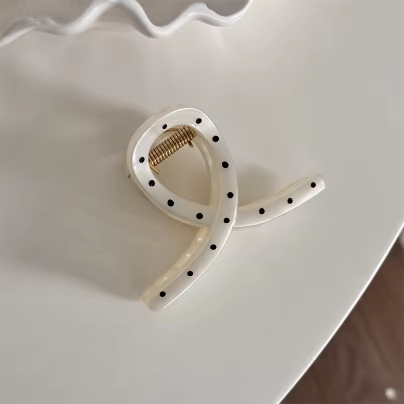 France Style Women Senior Large Black Wave Dot Design Hair Claw Barrettes Girl Fashion Hair Clip Sweet Hair Accessories Headwear - Image 13