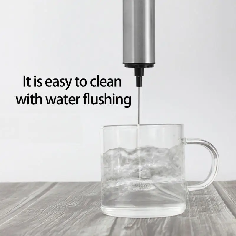J1HF Wireless Rechargeable Electric Milk Frother 3 Speed Handheld Foam Maker Mixer for Latte Cappuccino Hot Chocolate
