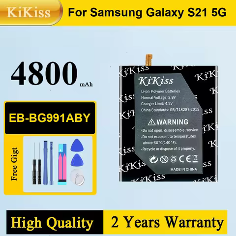 4800Mah/5800Mah KiKiss Replacement Battery for Samsung Galaxy S21 5G/Plus/Ultra S21Plus S21+ S21Ultra SM-G991B/DS G991U