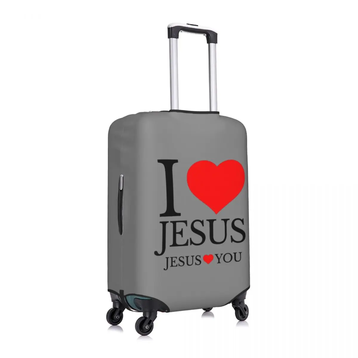 I LOVE JESUS -JESUS LOVES YOU CHRISTIAN スーツケースカバー 旅行 フライト 実用的な荷物用品 プロテクター