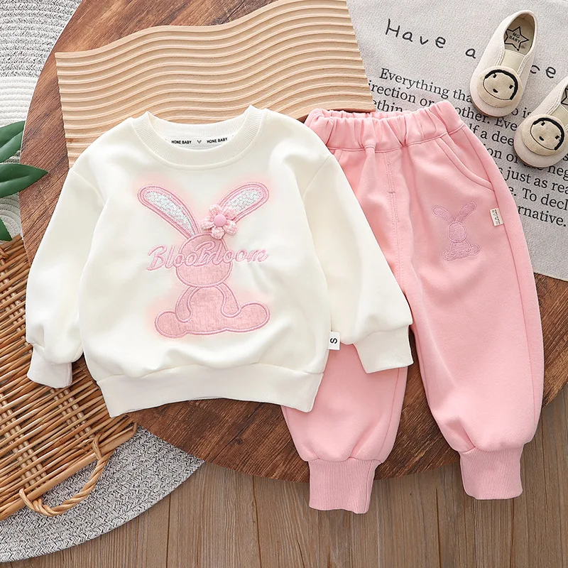 

Girls Clothes Sets Spring Autumn 2024 Children Cotton T-shirts Pants 2pcs Sweatshirts Suit For Baby Cute Tracksuits Kids Outfits