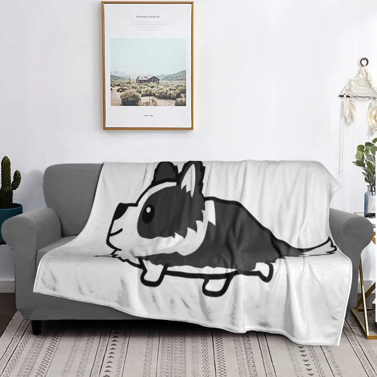 Cute Border Collie Blanket Soft Warm Flannel Throw Blanket Cover for Bed Living room Picnic Travel Home Couch