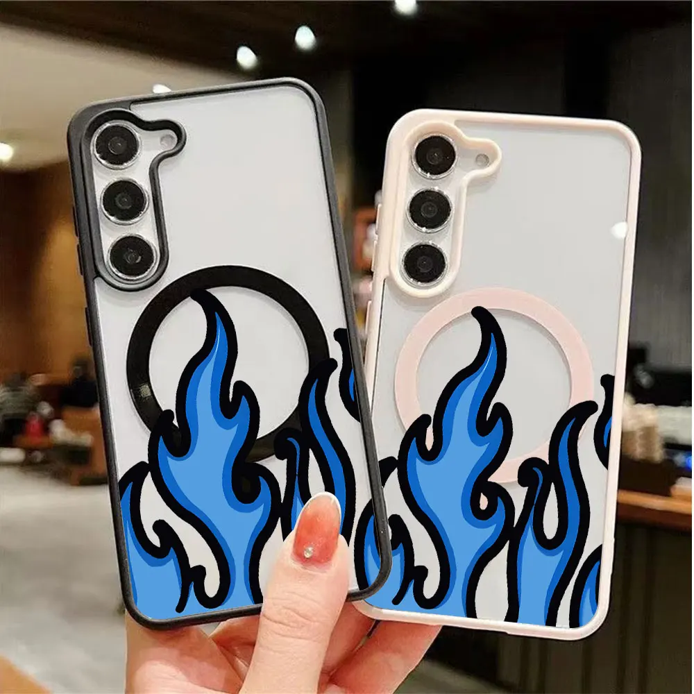 Fashion Magnetic Anti-Drop Three-In-One Phone Case For Samsung Galaxy S26 S25 S24 S23 S22 Ultra Plus FE Protective Back Cover
