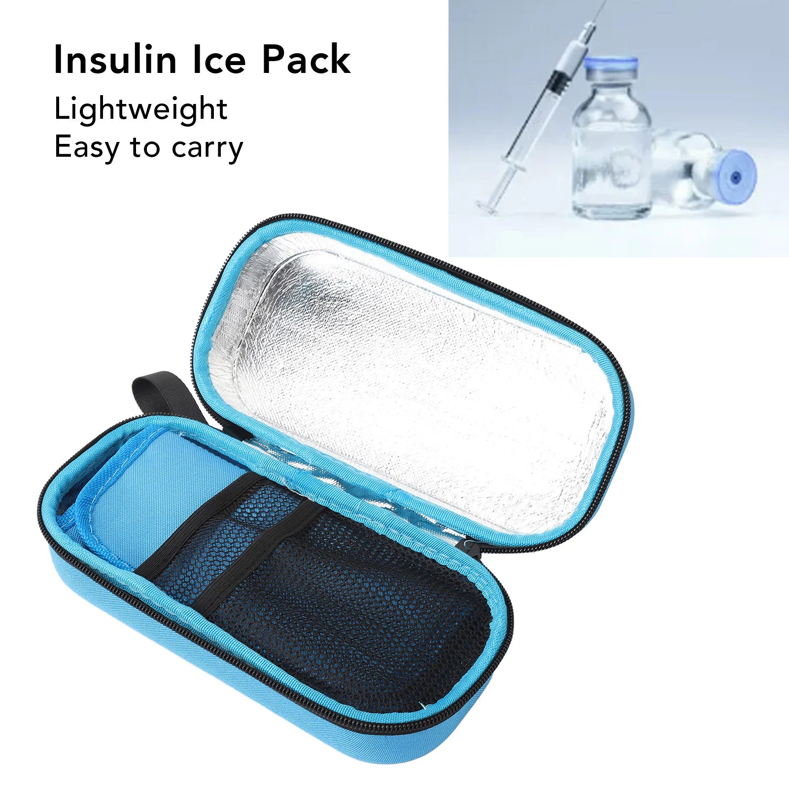 Insulin Ice Pack Blue Diabetic Medication Cooler Waterproof Insulation Storage Insulin Cooling Travel Case Pack