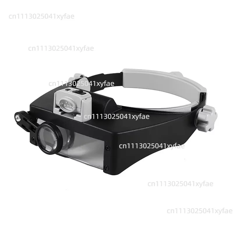 Adjustable HD Head Mounted Magnifying Glass with 5 LED Cold and Warm Light for Reading and Repairing