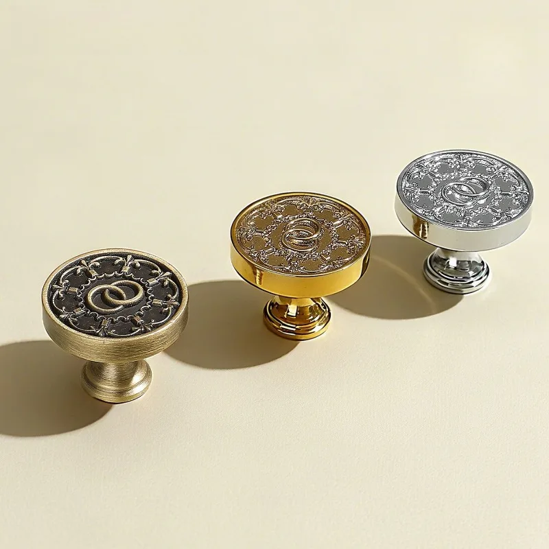 

French retro light luxury small single hole drawer handle brass cabinet door cabinet shoe cabinet wardrobe door handle