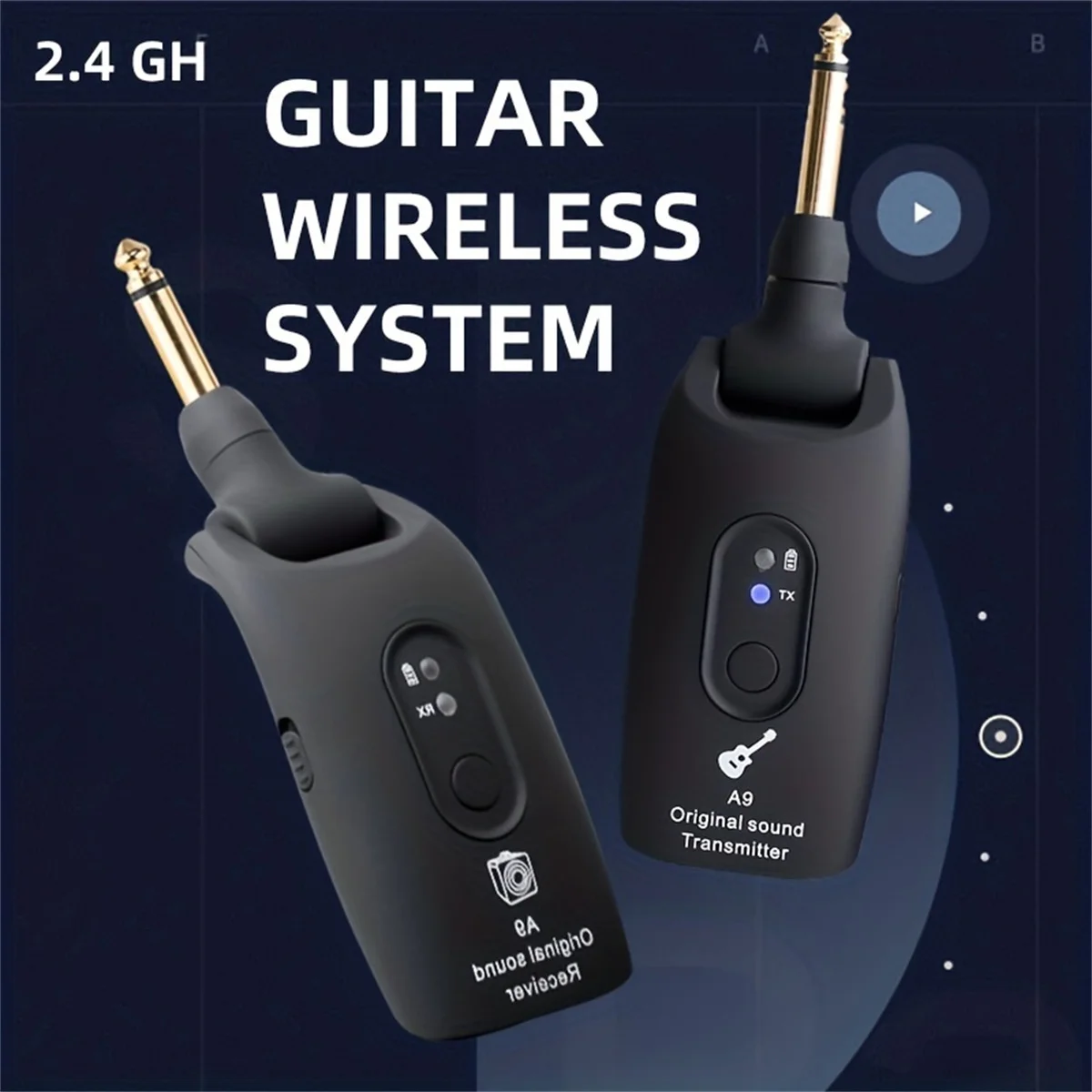 Miwayer A9 Guitar Wireless System 2.4GH Built in 4 Channels Wireless Guitar Transmitter Receiver for Electric Guitar Bass Violin