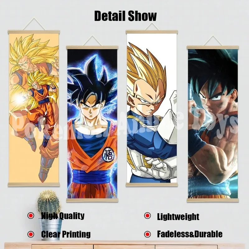 Póster de Dragon Ball Z de Anime, carteles para dormitorio, lienzo en rollo, pintura colgante de pared, decoración del hogar, póster de Anime, arte de pared, decoración de habitación