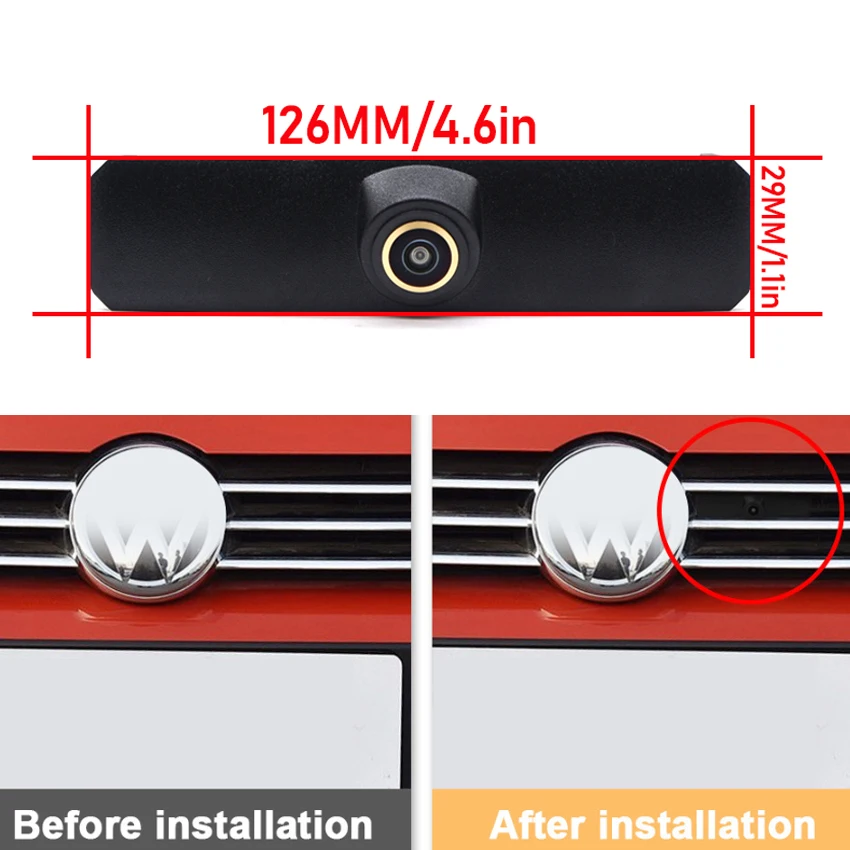 Golden HD CCD Car Front View Parking Night Vision Positive Waterproof Logo Camera For Volkswagen Golf SuperVan MK7 2013~2020 view 2