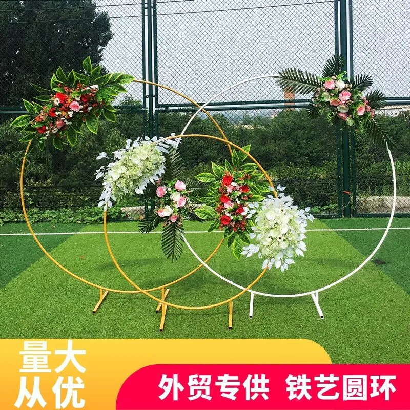 

6foot 8foot 2.5m big Circle Wedding Birthday Arch Decoration Background Wrought Props Single Arch flower door rack Outdoor Lawn