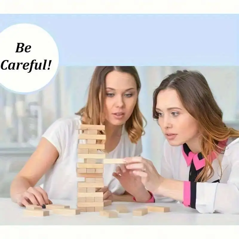 قطعة واحدة من كتل Jenga 54 الكلاسيكية، يطرق، هيكل متين |   ديكور غرفة اللعبة، مناسب للحفلات