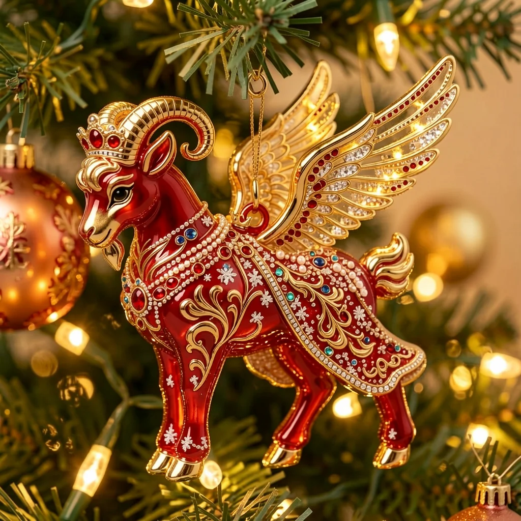 Rhinestone Keychain Pendant Decorative Goat Decorative Ornament Acrylic Hanging Ornament Inlaid Bag Pendant Keychain For Holiday