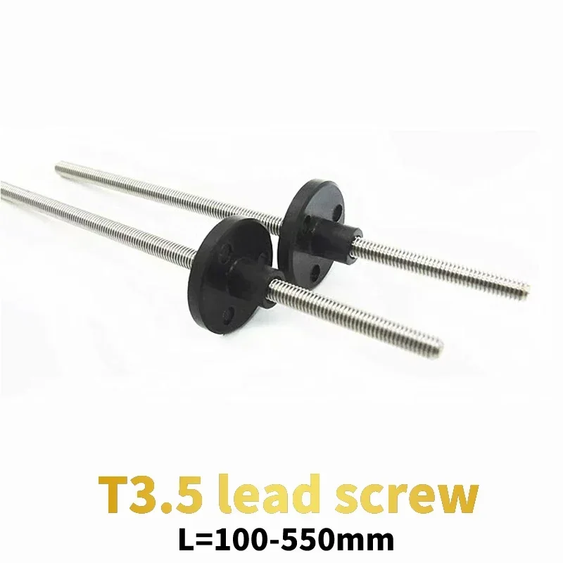 

T3.5 Lead Screw diameter 3.5mm 304 stainless steel with Nylon Nut Lead 0.609mm/2.4mm 3D Printer Trapezoidal Rod Length100-550mm