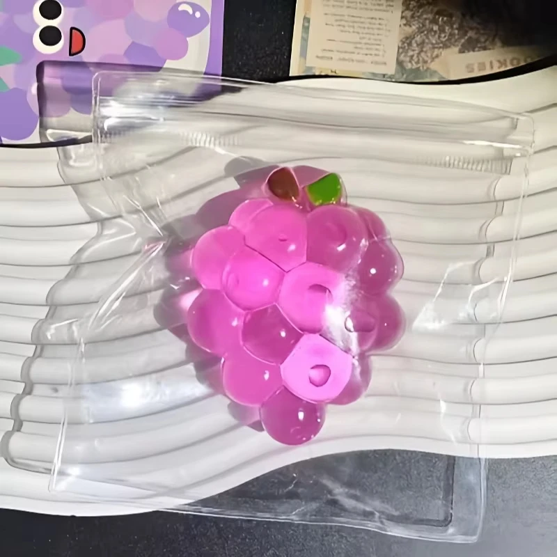 Squishy Fruit Grapes Fidget Toy Squeeze Stress Relief Hand Toy Anti-Anxiety Fruit Stretchy Slow Rising Toy Creative Props view 4
