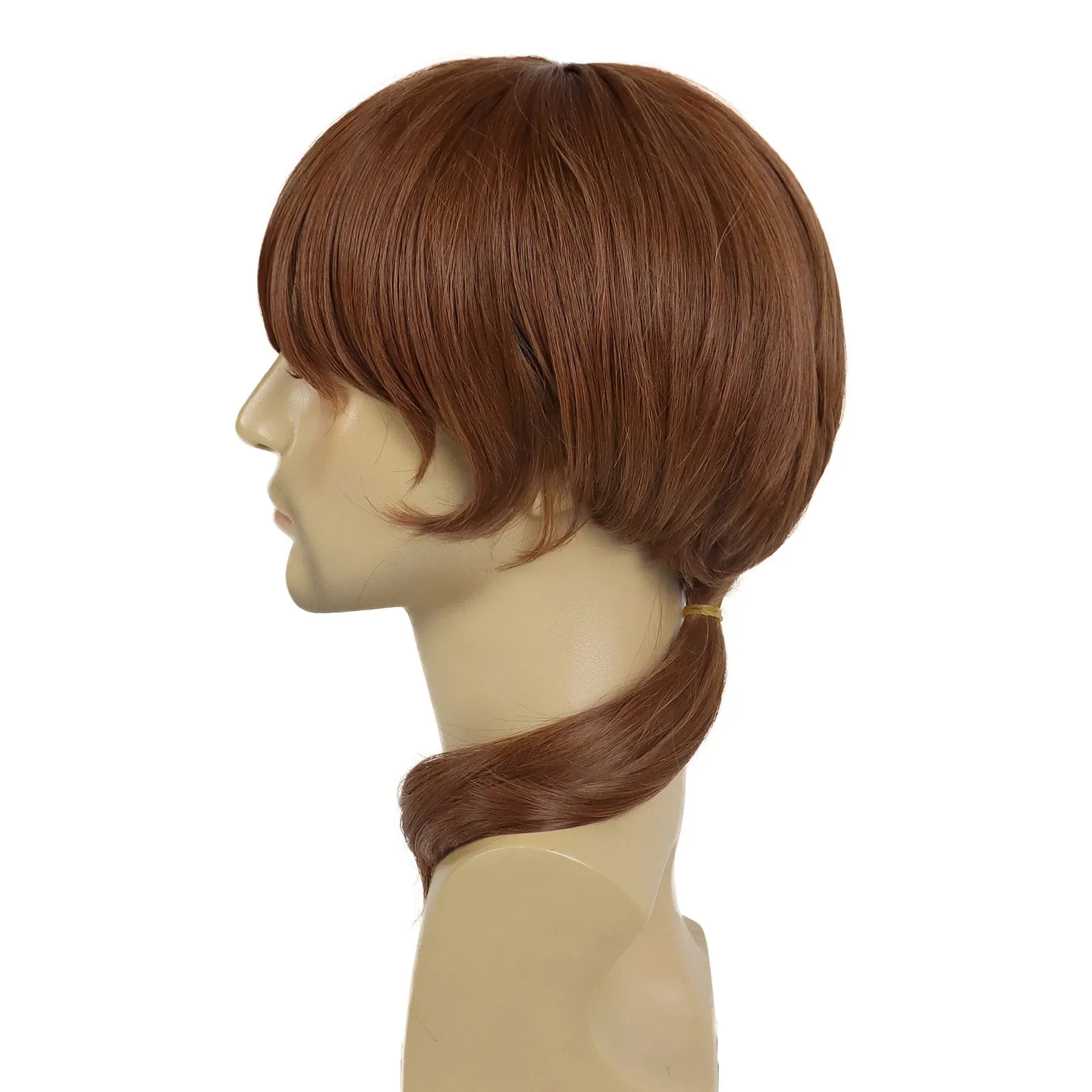 Wig coklat panjang untuk pria rambut sintetis Wig Cosplay dengan poni Anime kostum pesta Nakahara Chuya Wig untuk pria Wig lurus