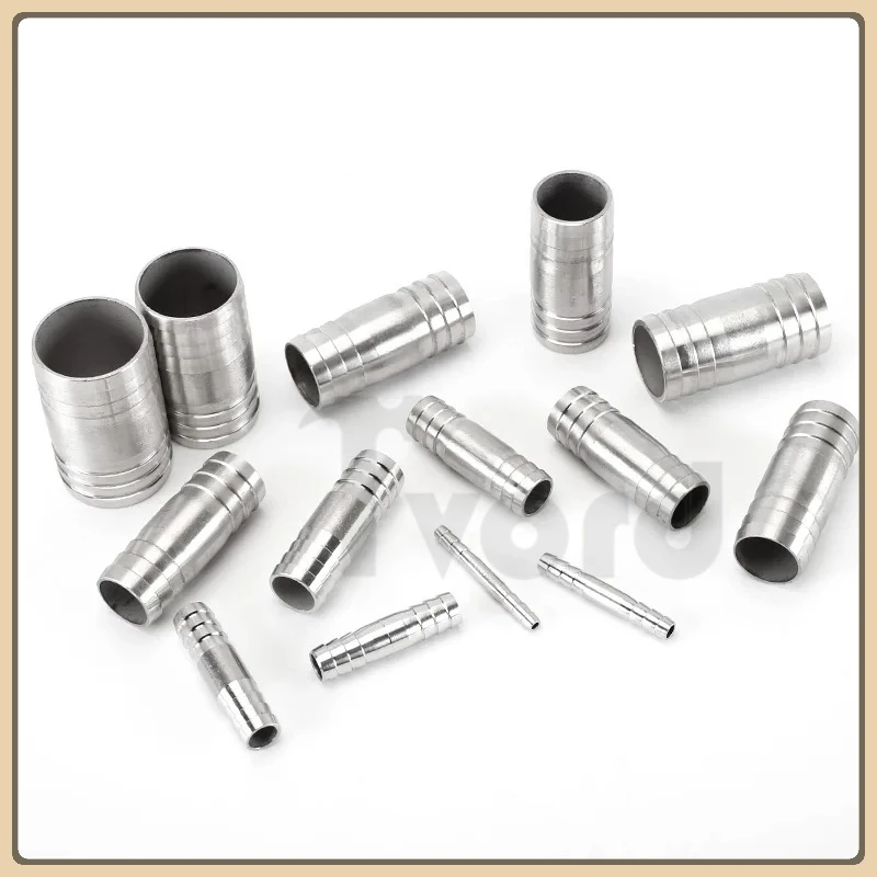 6/ 8/10/12/13/14/15/16/17/18/19/20/21/22/24/25/26/27/28mm Hose Barb Straight Two Way 304 Stainless Steel Pipe Fitting Connector