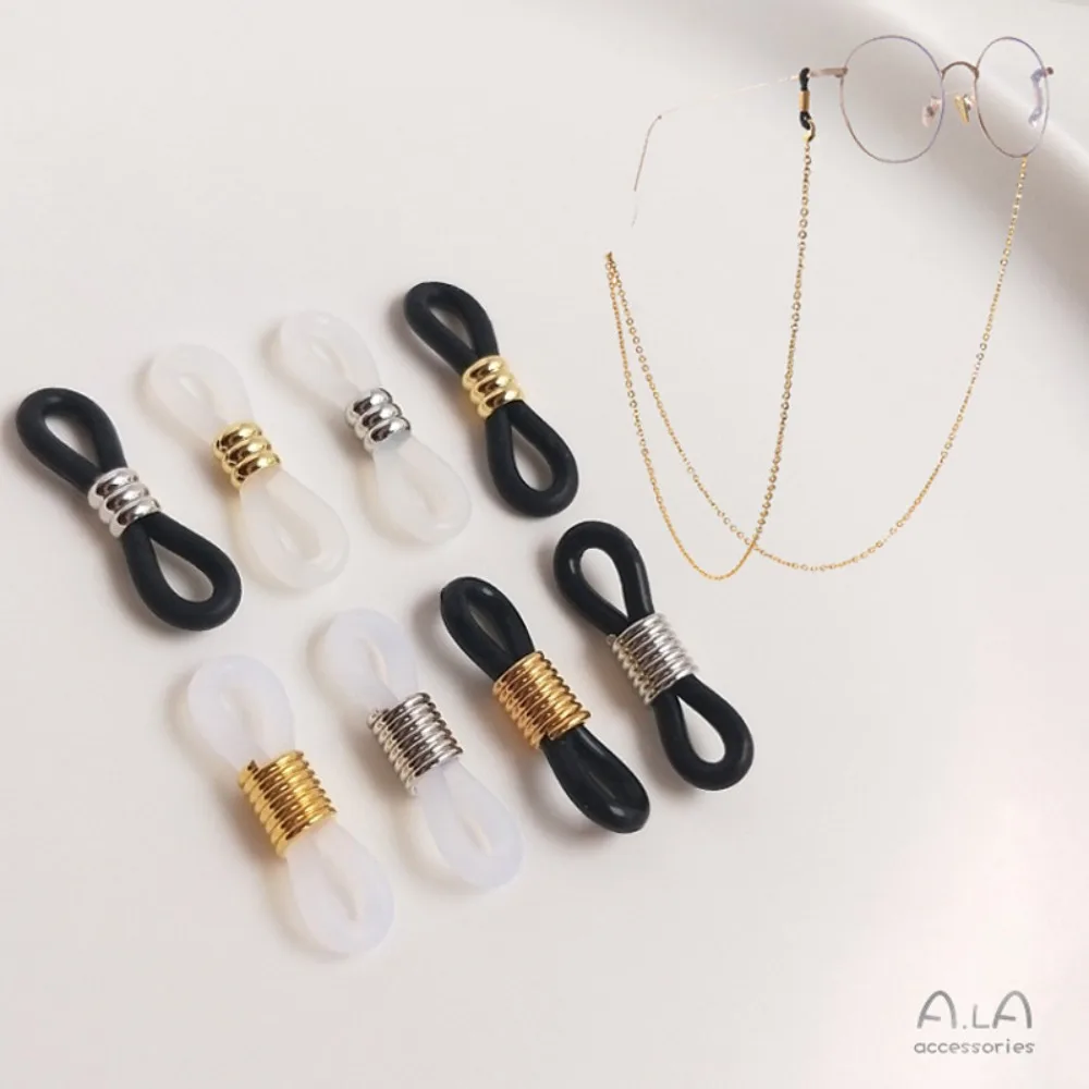 

Copper Clasps & Hooks 14K Gold Color Non-slip Silicone Ring 8-character Buckle Handmade DIY Chain Women's Chain Accessories