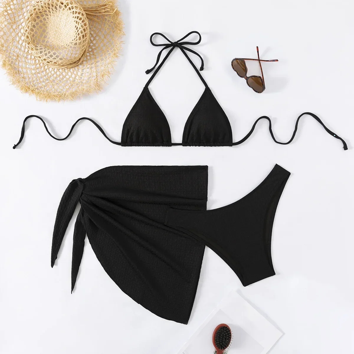 Sexy Three-Point Bikini Swimsuit Women's Separate Design Crossbody Strap Bikini New Hot Sale Of The Season Fashion