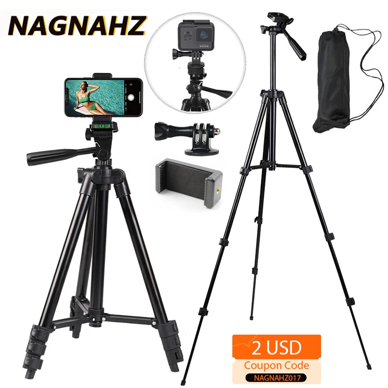 NA-3120โทรศัพท์ขาตั้งขาตั้งกล้อง40นิ้วการถ่ายภาพสำหรับ Gopro iPhone Samsung Xiaomi Huawei โทรศัพท์อลูมิเนียม Travel Tripode Par